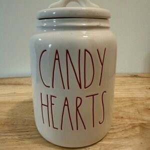 Rae Dunn White Candy Hearts Jar